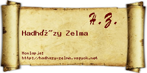 Hadházy Zelma névjegykártya